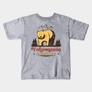 Yellowstone National Park Bear Vintage Kids T-Shirt